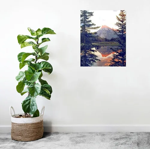 Vista 2 de Reflexión de una montaña en un lago Banff National Park Alberta Canada Decor Art Print – Póster de pared (16 x 20)