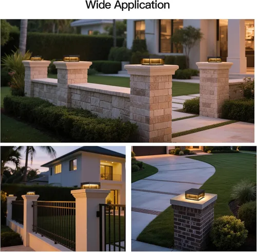 Vista 8 de MVBT Luces de poste al aire libre con cableado fijo, luces de columna de 7.9" AC100-240V, luz de pila moderna impermeable, luz de tapa de poste