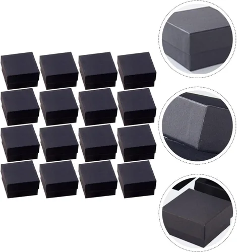 Vista 9 de EXCEART 144 piezas de collar de estraza negra caja de anillos de cartón cajas de regalo de cartón caja de joyería de papel caja de regalo de cartón
