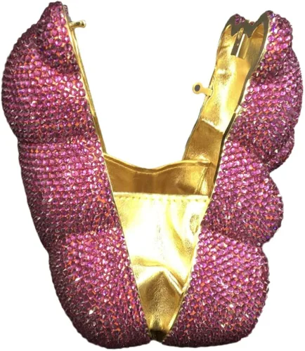 Vista 5 de Wholesales Handmade Bling Crystal Rhinestone Clutch Evening Bag for Formal Party Diamond Small Gummy Bear Clutch Dinner Purse
