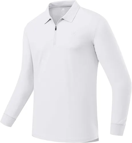 Vista 2 de AjezMax Polo de manga larga para hombre estilo informal color liso