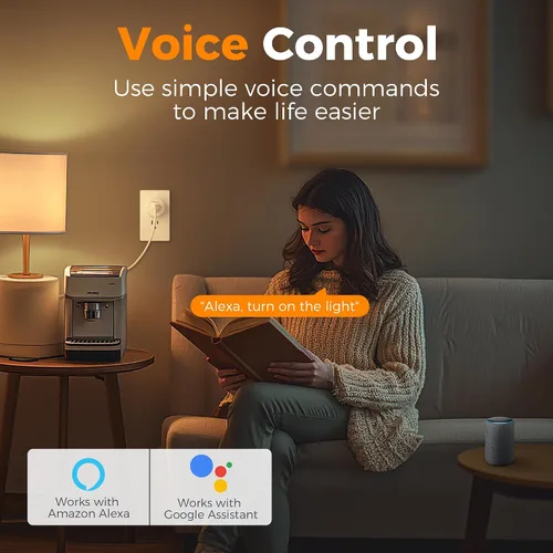 Vista 3 de Enchufe inteligente, toma de temporizador WiFi TESSAN compatible con Alexa y Google Assistant, toma inteligente con temporizador y control remoto