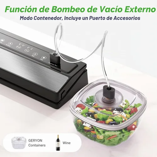 Vista 6 de [Usado] GERYON Sellador al vacío, máquina selladora al vacío para almacenamiento de alimentos con bolsas selladoras y rollo, sellador automático
