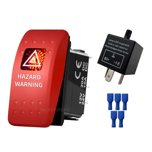 Vista 8 de Interruptor basculante de señal de giro LED ámbar de 7 pines ON-OFF-ON DPDT con cables de puente para motocicleta UTV ATV SXS carrito de golf