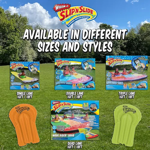 Vista 4 de Slip N' Slide Triple Racer con tabla de resbaladilla Boogie