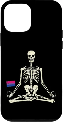 Vista 15 de Funda de regalo para iPhone 13 Pro Skeleton Yoga Namaste Bisexual Pride Flag Yogi LGBTQ Bi