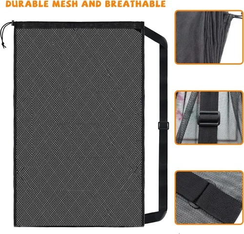 Vista 4 de Bolsa de malla resistente, organizador de almacenamiento de equipo deportivo para fútbol, baloncesto, voleibol, fútbol, béisbol y natación