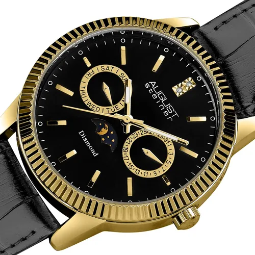 Vista 2 de August Steiner AS8051 - Reloj multifunción para hombre, 2 subesferas e indicador de fase lunar