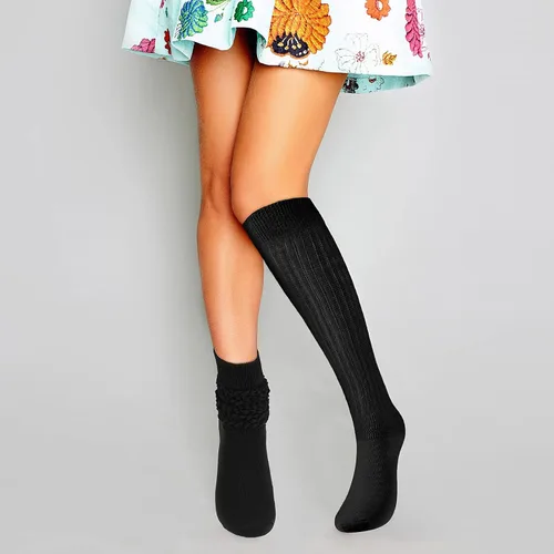 Vista 5 de SATINIOR 10 pares de calcetines de punto holgados para mujer, calcetines altos hasta la rodilla, cálidos, largos, apilados (color brillante), Bright