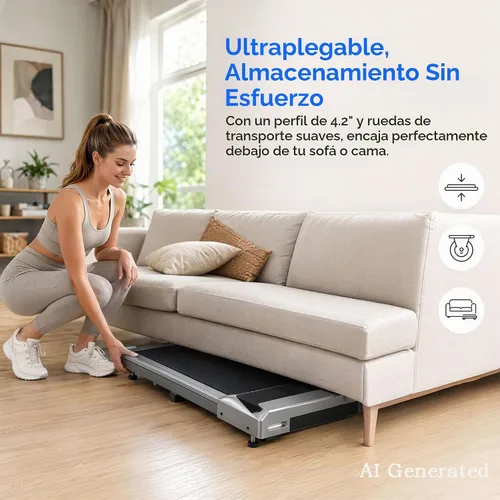 Vista 3 de Walking Pad Under Desk, 2.5HP Walking Treadmill for Home Office, 225lbs Silver