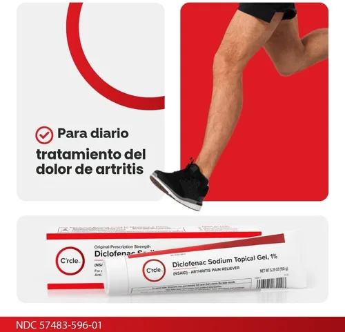 Vista 4 de Gel de Diclofenaco Sódico 1% 150g Eficaz Alivio del Dolor de Artritis - Gel Antiinflamatorio de Fuerza de Receta - Crema para Artritis de Fuerza
