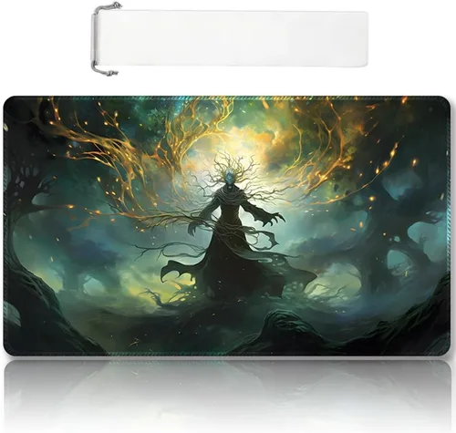 Vista 31 de Tapete de juego MTG cosido de alta calidad con zonas y respaldo de goma antideslizante, tapete de juego TCG para MTG y otros juegos de cartas, Dkt