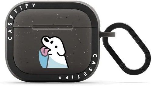Vista 8 de CASETiFY Bounce - Funda para Airpods (3ª generación) con anillo - Black Kingsnake - Carbón mate