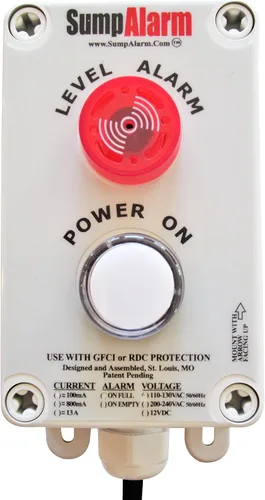 Vista 7 de Sump Alarm Alarma de agua alta para bomba de sumidero y agua séptica, alarma acústica de 90 dB resistente a la intemperie con interruptor