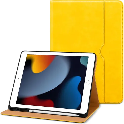 Vista 23 de DTTO Funda para iPad de 9ª/8ª/7ª Generación de 10.2 Pulgadas 2021/2020/2019, Funda de Soporte Folio Empresarial de Cuero Premium con Soporte