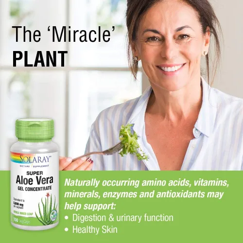 Vista 4 de SOLARAY Super Aloe Vera Gel 8000mg Aminoácidos, Vitaminas, Minerales, Enzimas y Antioxidantes Naturales para un Apoyo a la Digestión Saludable