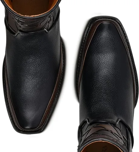 Vista 7 de Cuadra Botas de hombre en piel bovina con cremallera negra
