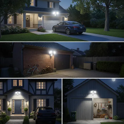 Vista 9 de SANSI Luces Exteriores con Sensor de Movimiento de 28W 3500LM, Reflectores Exteriores con Sensor de Movimiento, Luces de Seguridad Detector con 4