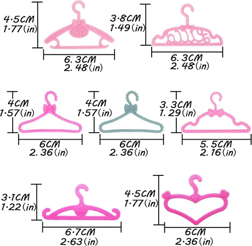 Vista 2 de 80 piezas de ganchos de plástico accesorios para muñeca de 11.5 pulgadas vestido vestido