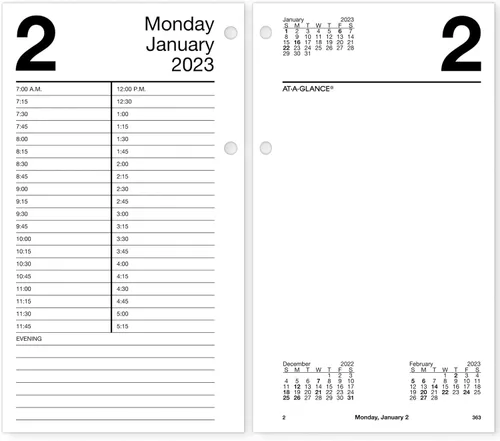 Vista 8 de AT-A-GLANCE Recambio de calendario de escritorio diario 2023, 3 x 3-3/4 pulgadas, compacto, recarga A, hoja suelta (E91950)