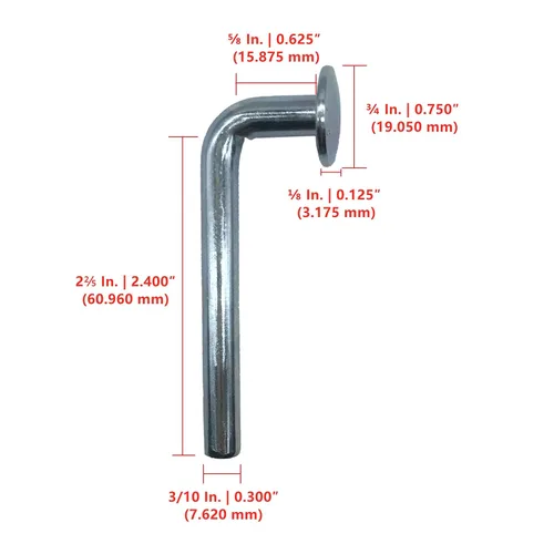 Vista 2 de Perno de seguridad para estante de paleta, pasador de caída universal, sombrero redondo Φ ¾″ 0.750″ (0.750 in), ancho Φ 0.300″ (0.300 in), altura