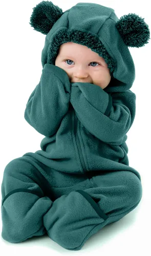 Vista 7 de Enterizo de vellón para bebé, rómper de una sola pieza con capucha para niños, ropa para exteriores, chaqueta infantil