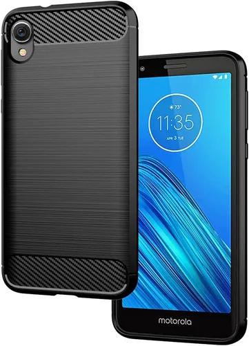 Vista 7 de Asuwish Funda compatible con Moto E6 y protector de pantalla de vidrio templado, accesorios de celda de película, cubiertas delgadas de silicona