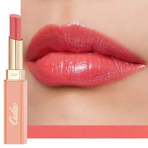 Vista 29 de Oulac Lápiz Labial Rosa Hidratante con Brillo - Lápiz Labial Hidratante Bálsamo Labial Tintado Brillante, Acabado Brillante Transparente Jugoso