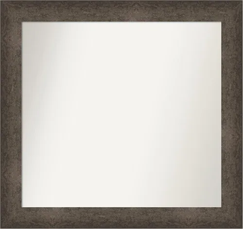 Vista 288 de Amanti Art Espejo de pared personalizado no biselado (25 x 25 pulgadas), marco de bronce acentuado, varios tamaños personalizados, espejo de baño