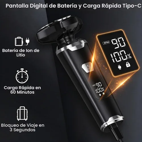 Vista 16 de Maquinilla de afeitar eléctrica para hombres: afeitadoras eléctricas 3 en 1 Titanium black