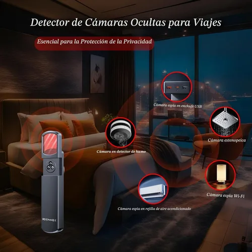 Vista 2 de Detector de cámara oculta, detector mejorado del perseguidor de GPS con Detector espía y detector de errores Protector de privacidad portátil