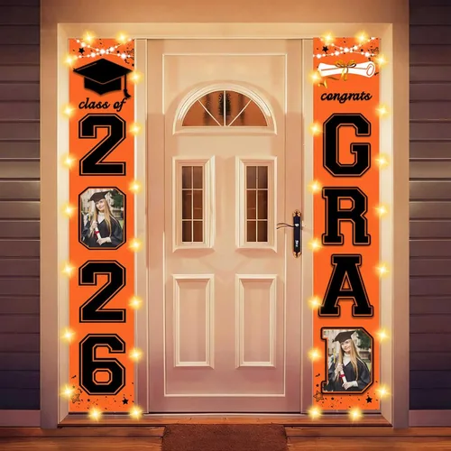 Vista 8 de Decoraciones personalizadas para fiestas de graduación 2026 – Cartel de felicitación de graduación grande – Cartel de fondo de graduación