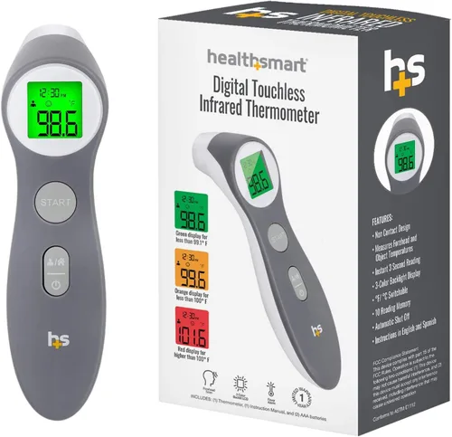 Vista 8 de HealthSmart Termómetro digital para adultos y niños, pistola de temperatura infrarroja para la frente para probar objetos o aire