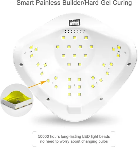 Vista 3 de SUNUV SUN5 Plus - Lámpara de uñas UV, guantes de luz UV para secador de uñas de gel para lámpara de esmalte de uñas de gel con sensor automático