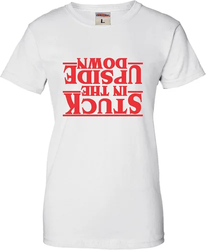 Vista 44 de Go All Out Camiseta para mujer Stuck in The Upside Down