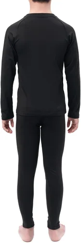 Vista 2 de DEVOROPA 1, 2 conjuntos de ropa interior térmica para niños y jóvenes, con forro polar, capa base elástica, pantalones largos para deportes