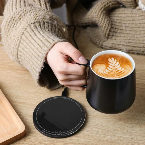 Vista 4 de Juego de calentador de taza de café APEKX - Calentador de taza de café inteligente con temperatura constante estable de 131°F, carga inalámbrica