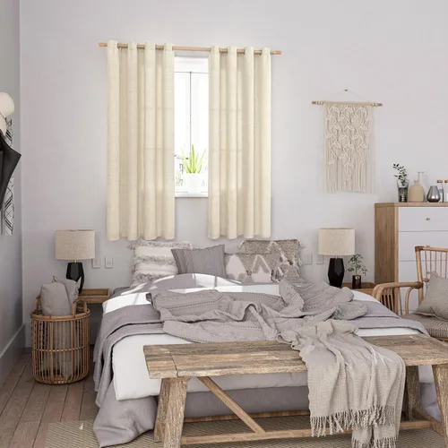 Vista 120 de BGment Cortinas de Lino Beige de 63 Pulgadas de Largo 2 Paneles - Tratamientos para Ventanas con Textura de Arpillera Filtrantes de Luz Cortinas B