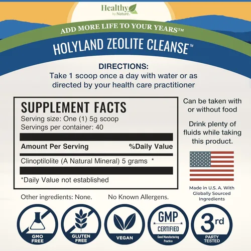 Vista 6 de HolyLand Zeolite Cleanse - Polvo de desintoxicación de zeolita (7.05 onzas, 7.05 oz) - Clinoptilolita natural activado - Micronizado 0-25