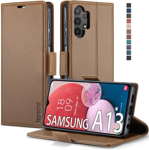 Vista 10 de Funda tipo cartera para Samsung Galaxy A12 con tarjetero [bloqueo RFID] atril magnético, funda de cuero con tapa para Samsung Galaxy A12 (negro)