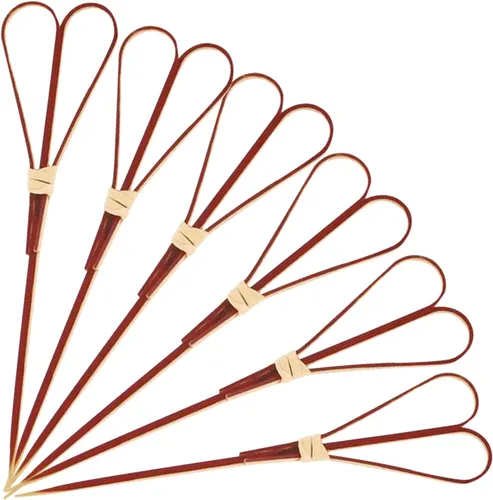Vista 11 de 100 púas de cóctel de bambú para aperitivos, 4.7 pulgadas, color negro Fancy Toothpicks for Appetizers, Cocktail Toothpicks, Charcuterie