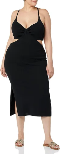 Vista 4 de The Drop Womens Zuri Fitted Cut-Out One Shoulder Maxi Sweater Dress