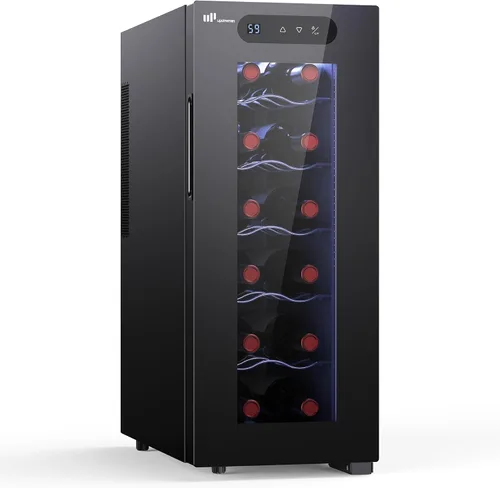 Vista 9 de Upstreman Refrigerador de vino pequeño de 6 botellas, refrigerador de vino