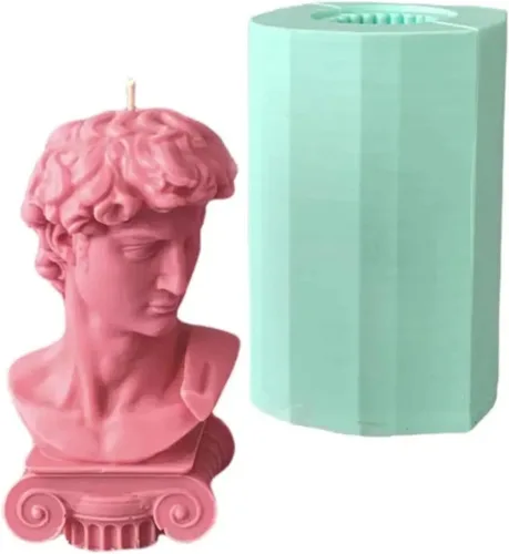 Vista 2 de Molde único para cuerpo de torso 3D para mujer, cera de soja, velas de cera de soja, jabón de diosa de silicona, hecho a mano, molde de David