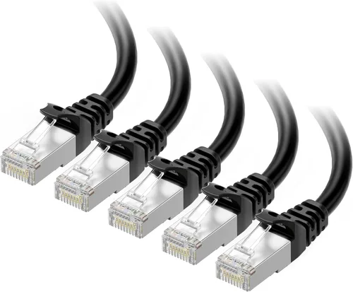 Vista 12 de Cable Matters Paquete de 5 cables Ethernet Cat 6A blindados cortos sin enganches de 10 Gbps, cable Cat 6A, cable Cat6A, cable Ethernet, negro