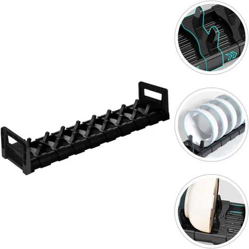 Vista 5 de Kichvoe Escurridor de platos ajustable para gabinete y bandeja de secado para encimera de cocina, elegante material de PP