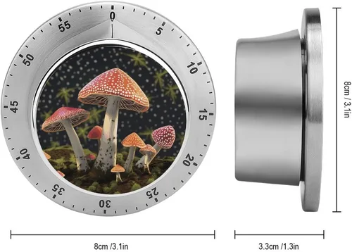 Vista 3 de Echanical - Temporizador de cocina de 60 minutos, temporizador de viento de hongos, temporizador de cocina de chef con alarma fuerte, no requiere