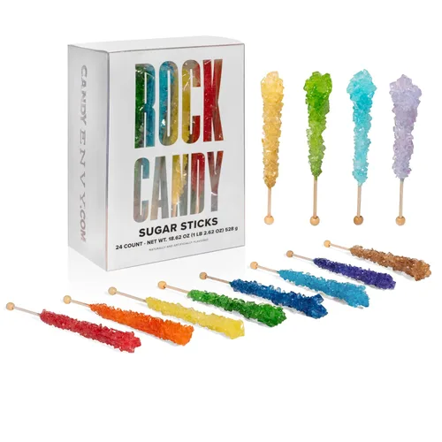 Vista 6 de Candy Envy - Surtido de palitos de azúcar de caramelo de roca - 10 envueltos indiv. - Colores surtidos