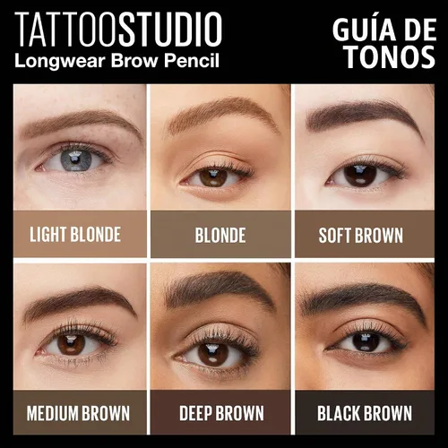 Vista 6 de Maybelline Tattoostudio - Lápiz para cejas, a prueba de agua 257 MARRÓN MEDIO