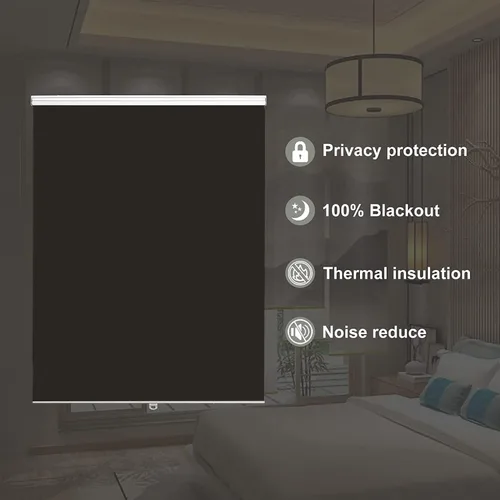 Vista 7 de Joydeco Persianas enrollables opacas sin cordón para oscurecer la habitación, persianas enrolladas con sistema de resorte, protección UV, persianas